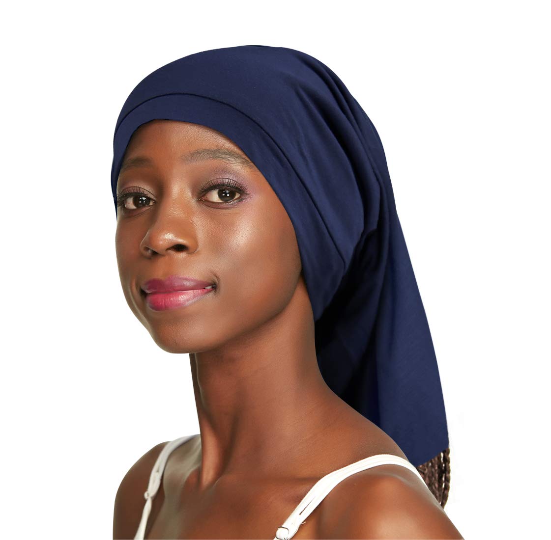 Satin Hair Bonnet for Curly Hair Sleeping Dread Cap Dark Grey