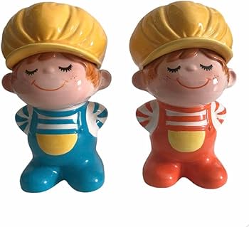 Amazon.co.jp: レトロ 水森亜土 アドちゃん 陶器貯金箱 セット : おもちゃ