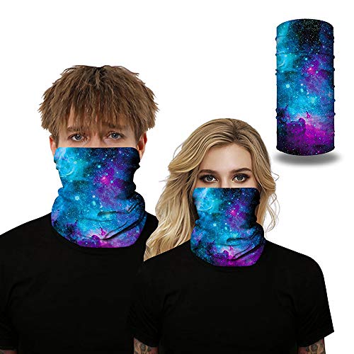 RuleaxAsi Starry Sky Print Lenço no pescoço Brace Balaclava à prova de vento Capa para rosto inteiro