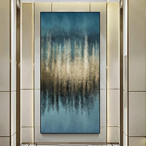 Art Abstrait De Luxe KEBIA Toile Or Peinture Murale Élégante Grande Taille 80x160cm
