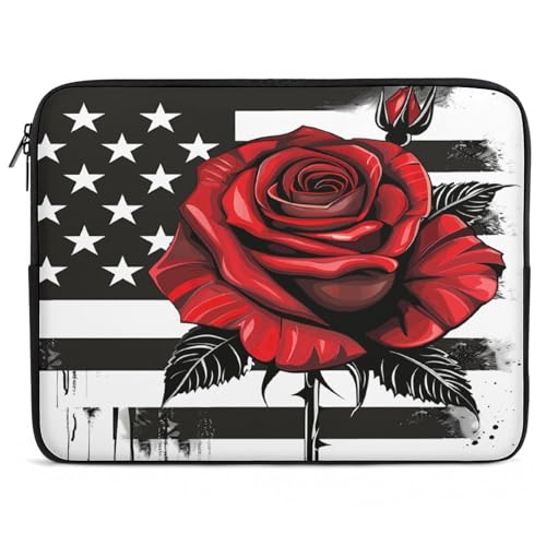Bandiera degli Stati Uniti Rosa Rossa Borsa Del Manicotto Del Computer 17 pollice Durevole Antiurto Protettiva Del Computer Copertura Valigetta