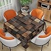 Vintage Wooden Tablecloth 60×60 Inch Square Modern Rustic Wood Farmhouse Tablecloths Polyester Table Cloth for Holiday Parties Kitchen Dining Indoor Outdoor