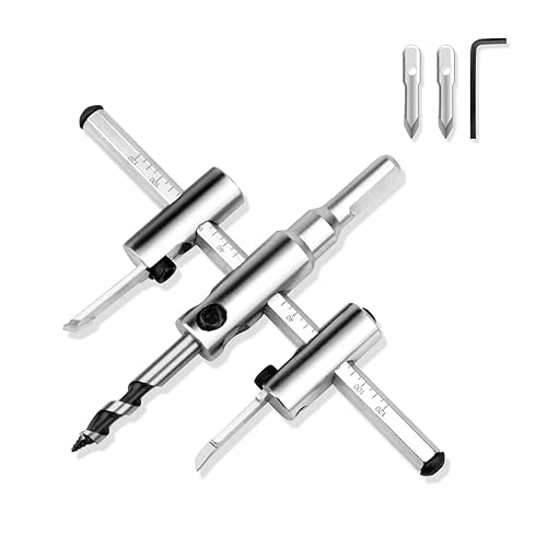 FOYWOTI Broca de corte circular para paneles de yeso ajustable para yeso de madera 1-316 pulgadas a 4-34 pulgadas