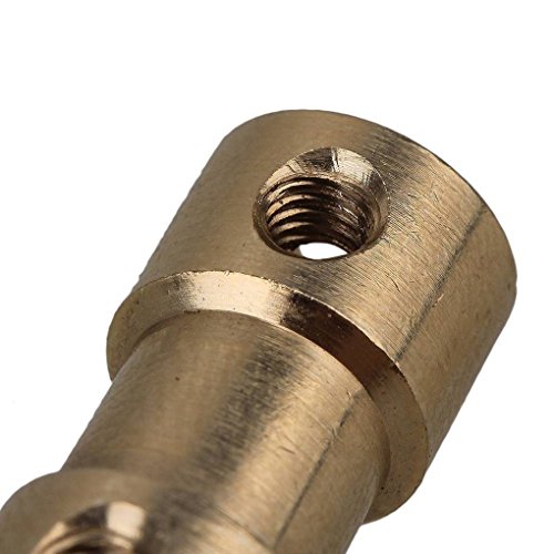 Golden Brass Rigid Shaft Adapter Connector Coupling Coupler Motor Transmission Connector with Screws Wrench Stevlogs