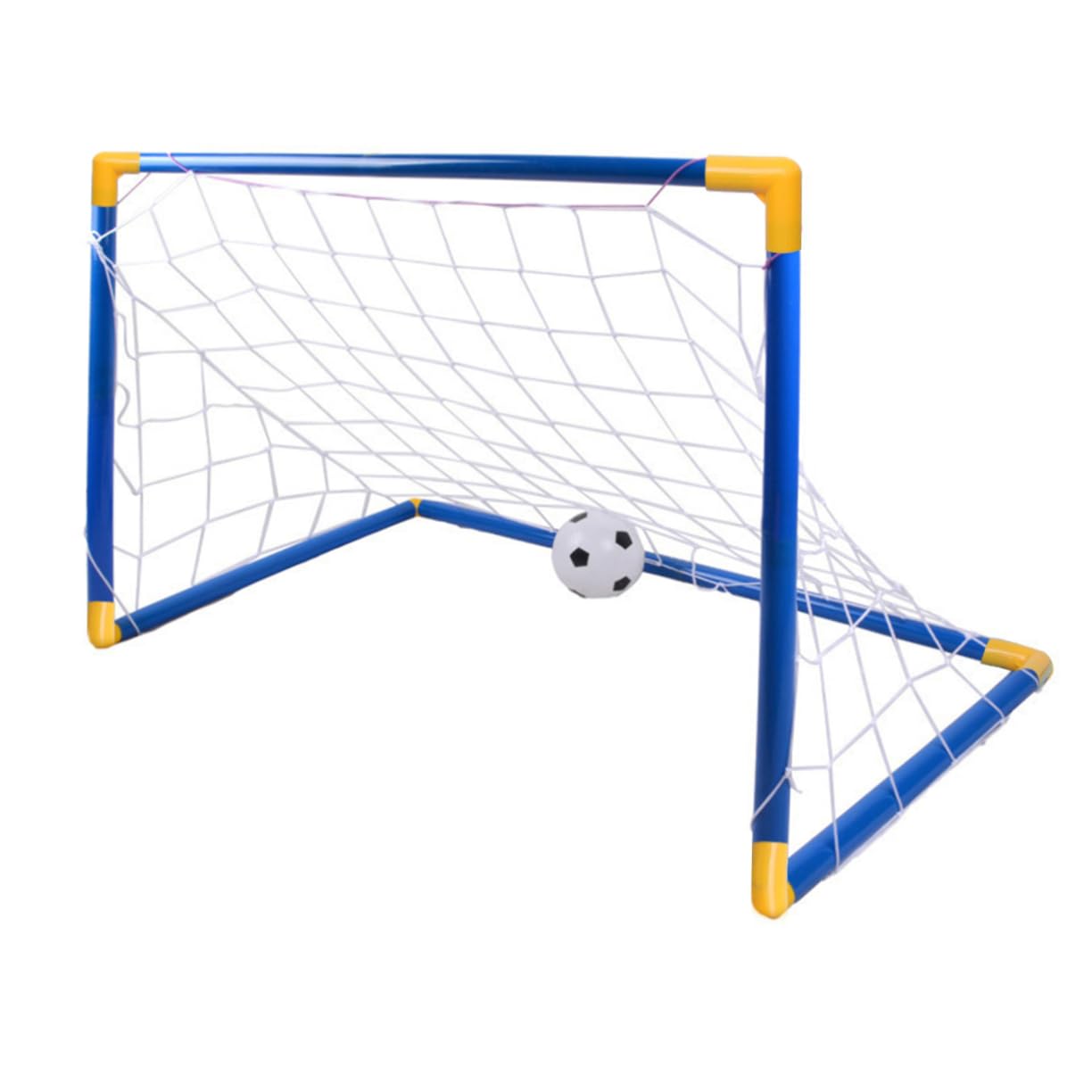 Gogogmee Portable Soccer Goal DIY Assembly Soccer Gate for Indoor and Outdoor Play Blue for Developing Sports Interests