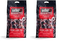 Weber 1759180 Holzkohle Briketts, 40.5 x 35 x 17 cm, Schwarz (Packung mit 2)
