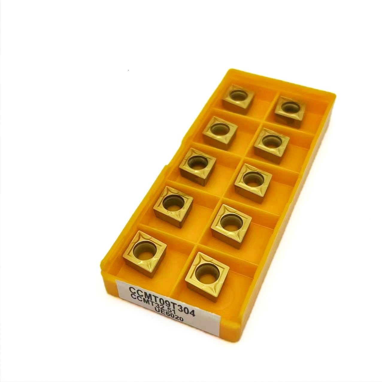 1 barra di alesatura interna per tornio S10K-SCLCR09 S12M S14N S16Q S20R con 10 inserti in carburo CCMT09T304 (S12M-SCLCR09 CCMT09T304 UE6020) (S20R-SCLCR09, CCMR09, CCMT09, CCM6020) CMT09T09T304