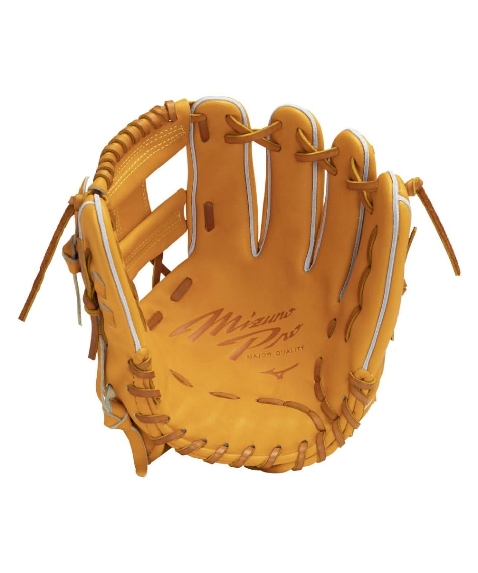 美品】ミズノプロ 内野手用 グローブ 小指2本入れ ビターオレンジ 