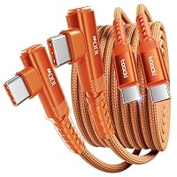 toocki 100W USB C Kabel【2 Stück 2M】 PD3.0 Schnellladekabel,90 Grad Winkel – Ansicht 1