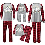 Weihnachts-Pyjama-Family-Set Weihnachten Schlafanzug Familie: Dinosaurier Kostüm Herren Damen Kinder Christmas Pyjama Outfits Set Lang Nachthemd Nachtwäsche Hausanzug Eltern Kind Pyjamas Set