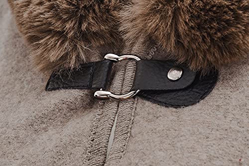 Image of ZLYC Women Winter Fashion Faux Fur Trim Layers Hooded Cardigan Warm Cape Sweater Cloak
