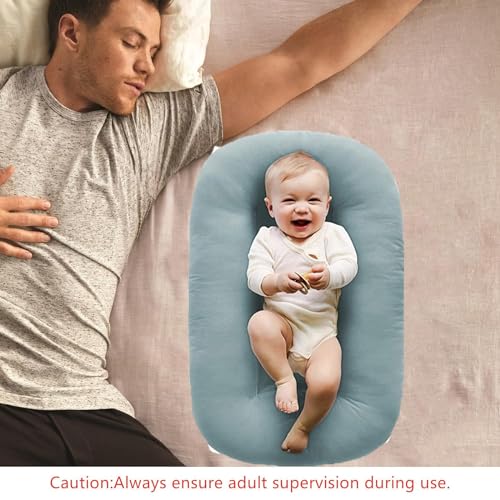 Baby Lounger Snuggle Me Lounger for Infants 0-12 Months, Bionic Design Baby Nest Sleeper Baby Lounger Soft Organic Cotton Breathable Lounger (D)