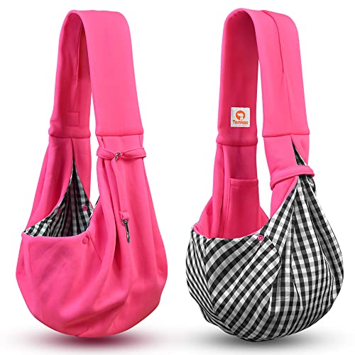 Image of Tomkas Dog Cat Carrier Sling Classic Pocket & Classic Strap(M,Rose red)