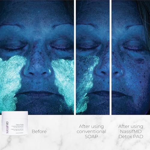 NassifMD Exfoliating Detox Pads | Surgeon-Created AHA/BHA Facial Pads for Deep Cleansing, Smoother Texture & Glowing Skin | Reduces Pores, Firms, Brightens
