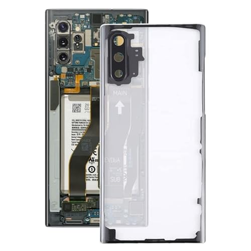 For for galaxy Note 10 N970 N9700 Transparent Battery Back Cover with Camera Lens Cover (Transparent)