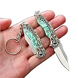 SZHOWORLD Small Pocket Knife, EDC Knife with Resin and Brass Handle, Small Folding Knife, Portable and Durable (Green)