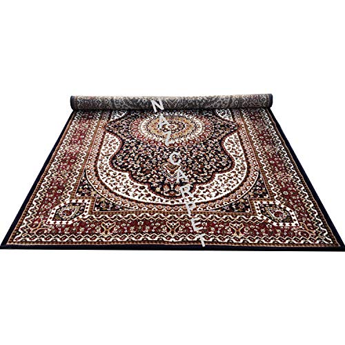 Image of Kashmiri Traditional Woollen Carpet with Advanced 1 Inch Thickness & Classical Look 150x200cm (5x7 Feet) Color Blue