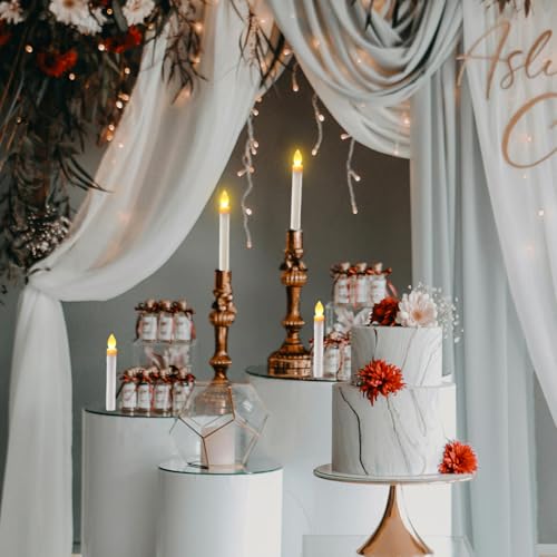 Velas LED con candelabro plateado y mando para ventanas 6