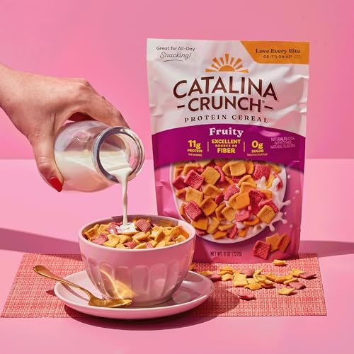 Image of Catalina Crunch Protein Cereal - Sugar Free Breakfast Cereal with 11g of Protein - Gluten Free - Fruity - 8 oz. Bag (Pack of 3) (Packaging May Vary)