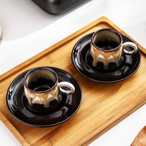 Vvxliv Espresso Cup and Saucer Set of 6