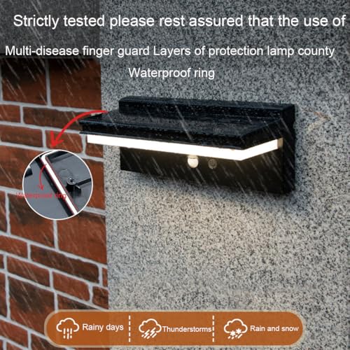 Lámpara de pared solar de 5W impermeable para exterior con interruptor. 7