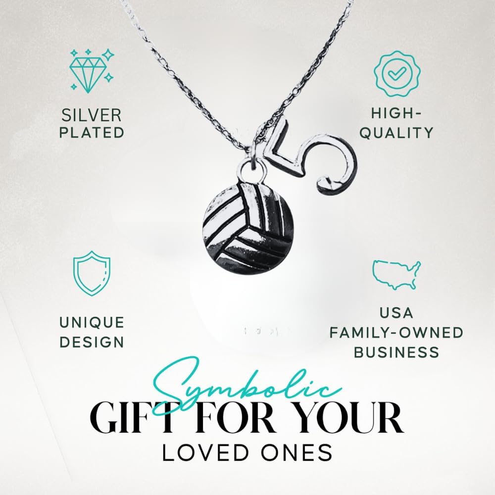 Personalized Volleyball Charm Necklace with Number Charm for Women and Girls, Volleyball Player Gift - Image 2