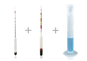 Alkolmetre, Hidrometre ve 250ml Mez r Seti, 0-100  l ek
