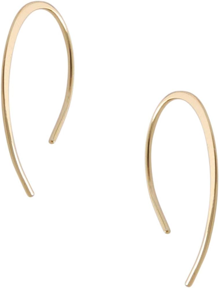 Upside Down Hoop Earrings - Hypoallergenic Lightweight Wire Needle Drop Dangle Threader Hoops for Women, Safe for Sensitive Ears - Plated in 925 Sterling Silver or 18k Gold - Image 9