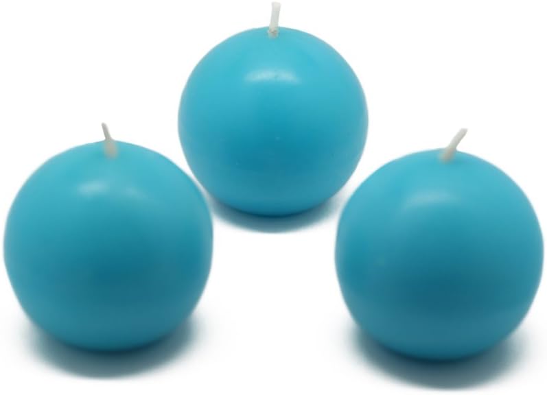 Zest Candle CBZ-042_8 96-Piece Ball Candle, 2", Turquoise