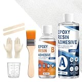 Glasfasermatten und Epoxidharz Set, Glasfaser Reparaturset, Epoxidharz + 1m² Glasfasermatte 160g - Wird zur Reparatur von Schiffen, Surfbrett, Rohren und Vielen Anderen Oberflächen Verwendet,200+100ml