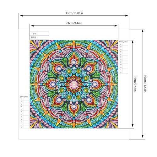 Image of AiYuanzsh Special Shape Diamond Painting Set for Adults, Mandala 5D Partial Drilling Diamond Art Set for Beginners, Paint Gem Art Painting Crafts with Diamonds 30x30cm
