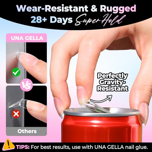 Image of UNA GELLA Oval Gel Nail Tips Short 15 Sizes 300PCS, Pre-Etched Clear Acrylic Nail Tips Easy DIY Salon Oval Almond Press On Nails Snug Fit Full False Fake Tips Extensions Long-Lasting Hold