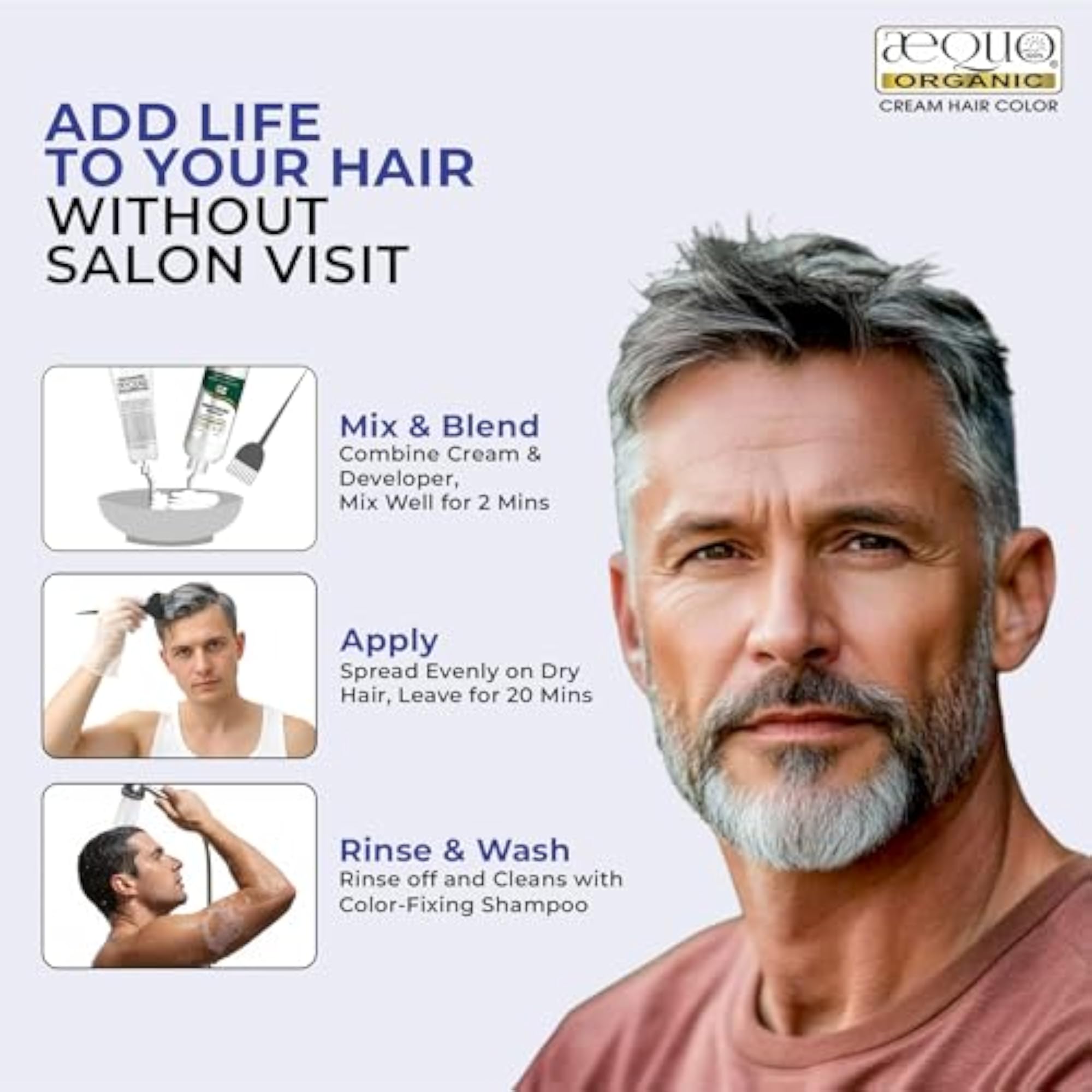 Men's Permanent Hair Colour Cream, Natural Jet Black