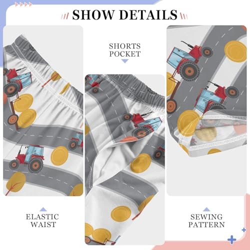 ZZXXB Tractor Riding Boys Long Pants Soft Trousers Elastic Waist Kids Lounge Bottoms with Pockets S-XL4