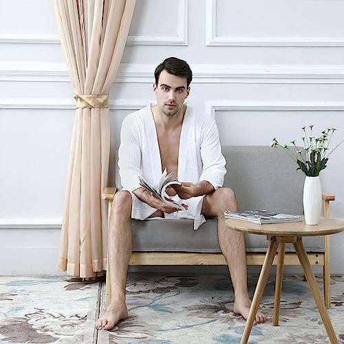Mens Summer Robes Lightweight Knee Length,Soft Absorbent Mens Bathrobes for Pool/Shower/Loungewear4