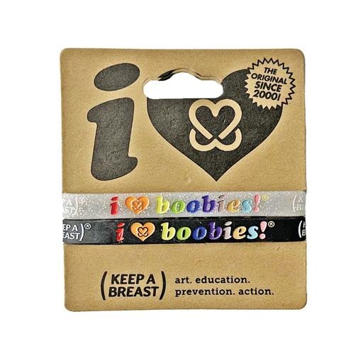 Keep A Breast LIMITED EDITION i love boobies! PRIDE Mini Bracelets 2-Pack