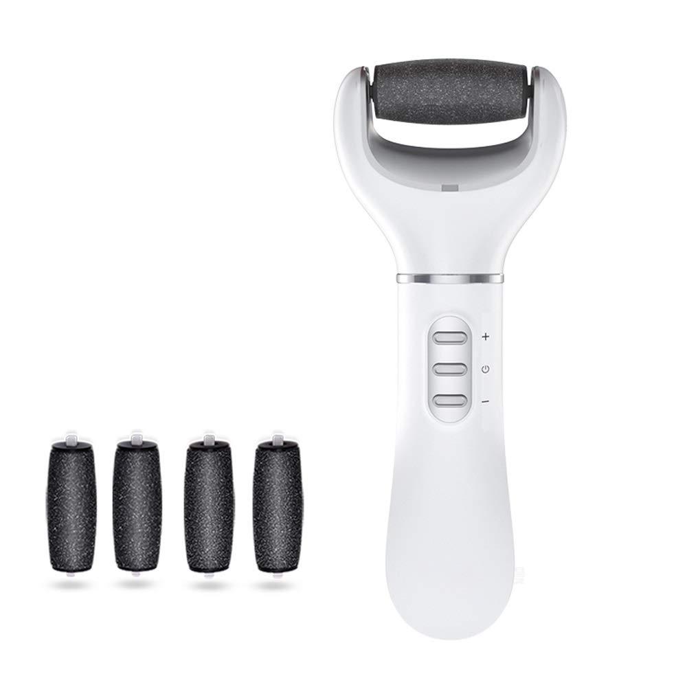Kit elettrico per la rimozione del callo del piede, rimuovi calli ricaricabili 4 testine di levigatura Lima per piedi impermeabile portatile, strumenti per pedicure professionale Cura dei piedi per p