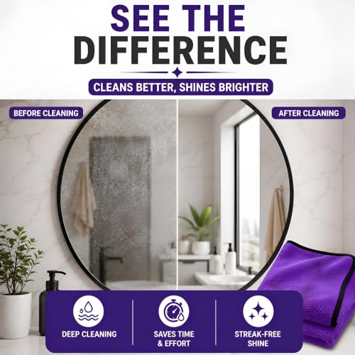 Image of PulGos 4 Pcs Microfiber Cleaning Cloths (30 x 40 cm) | Highly Absorbent | Quick Dry, Lint-Free & Reusable Towels for Streak-Free Shine | Multipurpose Cloth for Home, Kitchen, Office, Car & Glass