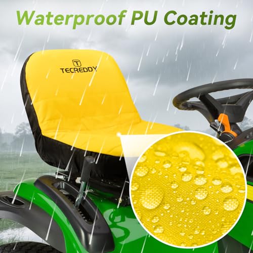Image of Lawn Mower Seat Cover for John Deere LP92334 Riding Mower, Fits 14 inch - 16'' Seats, Weatherproof 600D Oxford Fabric Tractor Seat Cover, Large