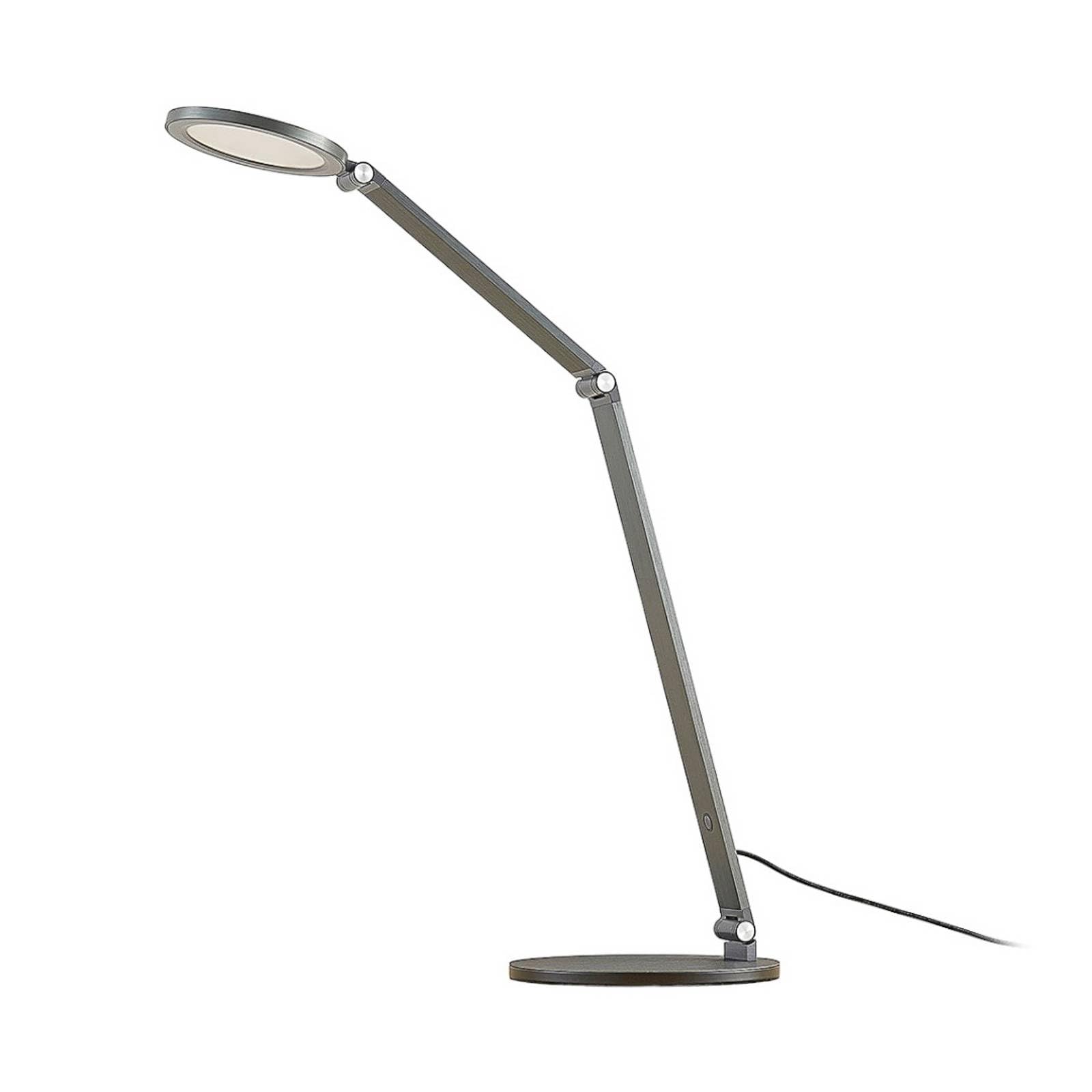 Lucande LED Tischlampe Mion dimmbar (Modern) in Alu aus Aluminium (1 flammig,) - Tischleuchte Schreibtischlampe Nachttischlampe Arbeitszimmerleuchte