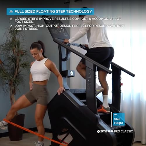 Image of STEPR PRO Classic Stair Master with Get on & Go Console | Light Commercial or Home Use, 190 SPM, 7 inch Step Height, 400 lb Capacity Stair Stepper Machine