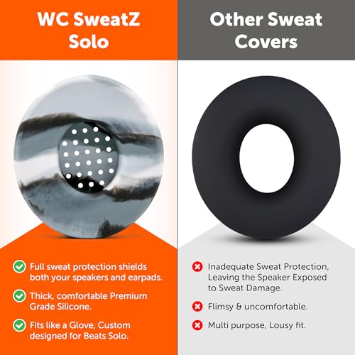 Image of WC SweatZ Solo - Patented Earpad Sweat Covers for Beats Solo 4, Solo 3 & Solo 2, Made by Wicked Cushions | Sweatproof & Machine Washable | Marble