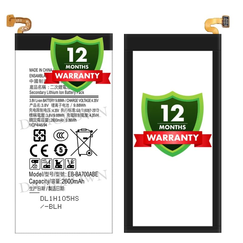 Image of Original EB-BA700ABE Battery Compatible for Samsung Galaxy A7 (SM-A700F) - (2600mAh) - 1 Year Warranty DF7