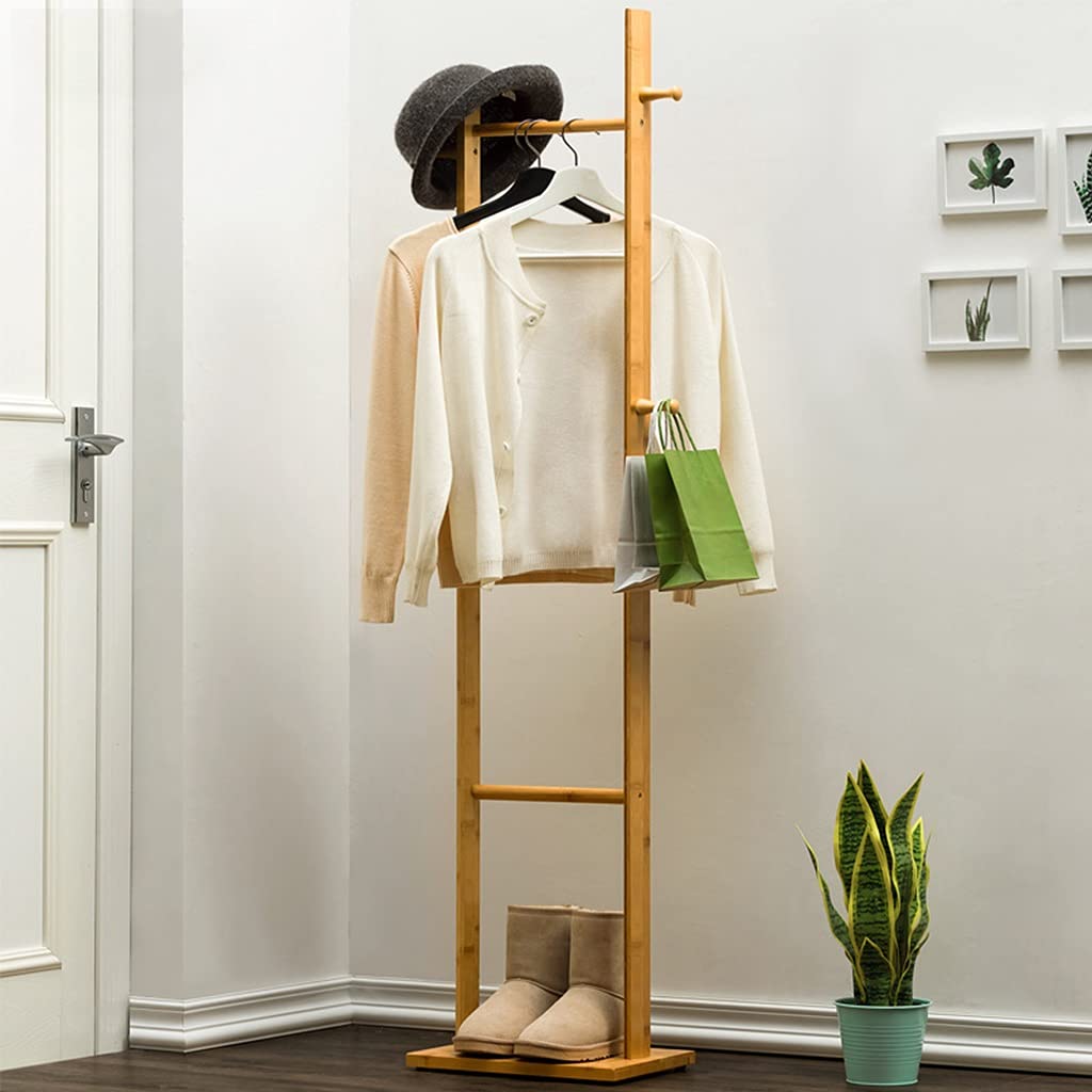 Perchero de bambú – Nizer de entrada que ahorra espacio – Árbol de ropa versátil para abrigos, sombreros y accesorios – elegante soporte para almacenamiento en el pasillo