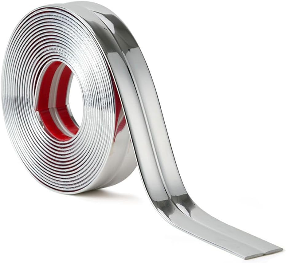 Zayejod PVC Inside Outside Corner Trim Self-Adhesive Peel and Stick Vinyl Edging for Tile and Wall Edges,External Corner Strip Exterior Trim,Silver 10Mx6cm — image 1