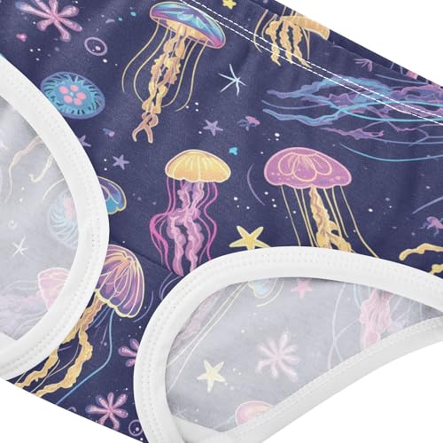 Wusikd Jellyfish Stars Girls' Underwear Cotton Girls Briefs Soft Toddler Underwear 2T4