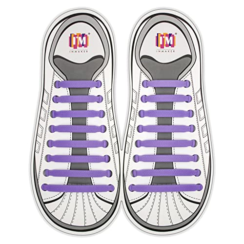 Image of INMAKER No Tie Shoelaces for Adults and Kids, Elastic Laces for Sneakers | Rubber Silicone Tieless Laces, Stretchy Shoelaces