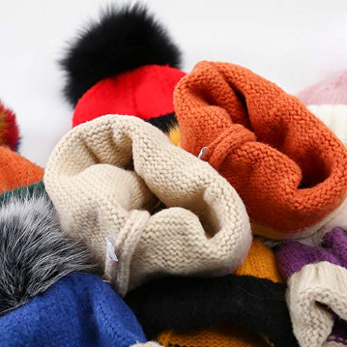 Baby Girls Winter Warm Faux Fur Pompom Ski Hat Infant Toddler Kids Girls And Boys Knitted Caps Outdoors Cap (Color : Purple, Size : 1-10 Years) #TOP3