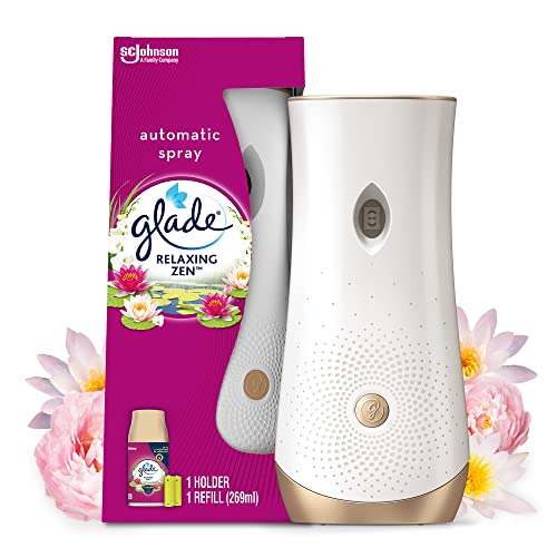 Glade Automatic Spray Diffuseur - Infusé Aux Huiles Essentielles - Jusqu'à 2 Mois De Parfum - Relaxing Zen - 1 Diffuseur et 1 Recharge