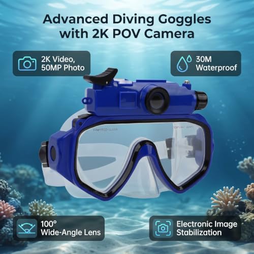 Gafas de buceo con cámara 2K para hacer snorkel y grabar arrecifes a 30m 2